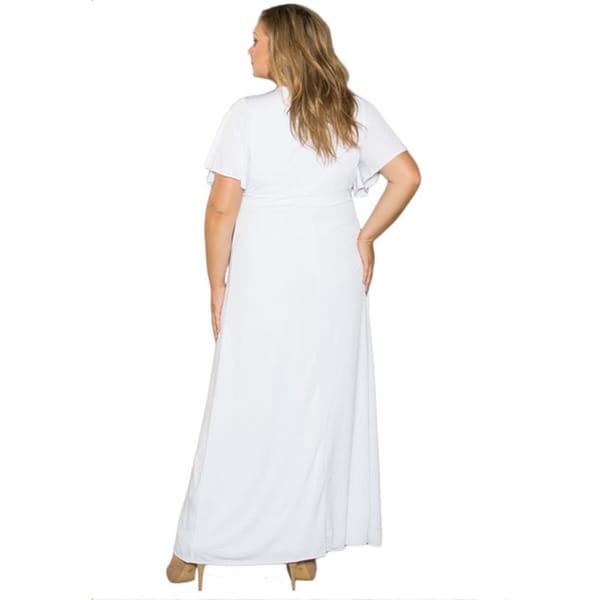 women's plus size white maxi dress