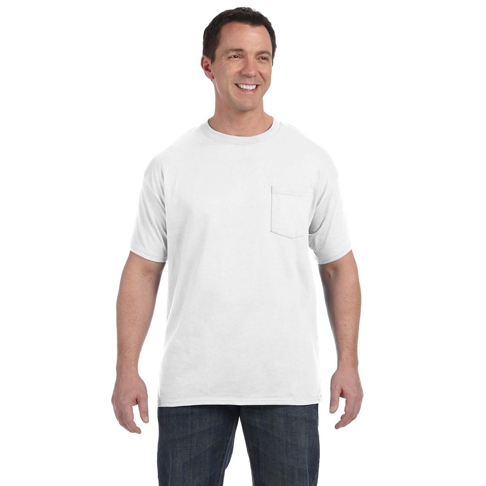 Hanes Mens White Tagless Comfortsoft Pocket Undershirt (pack Of 12)