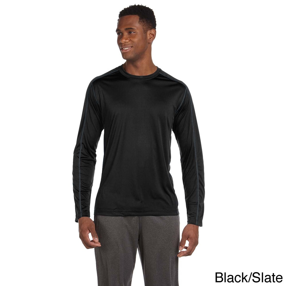 Mens Long Sleeve Interlock Pieced T shirt