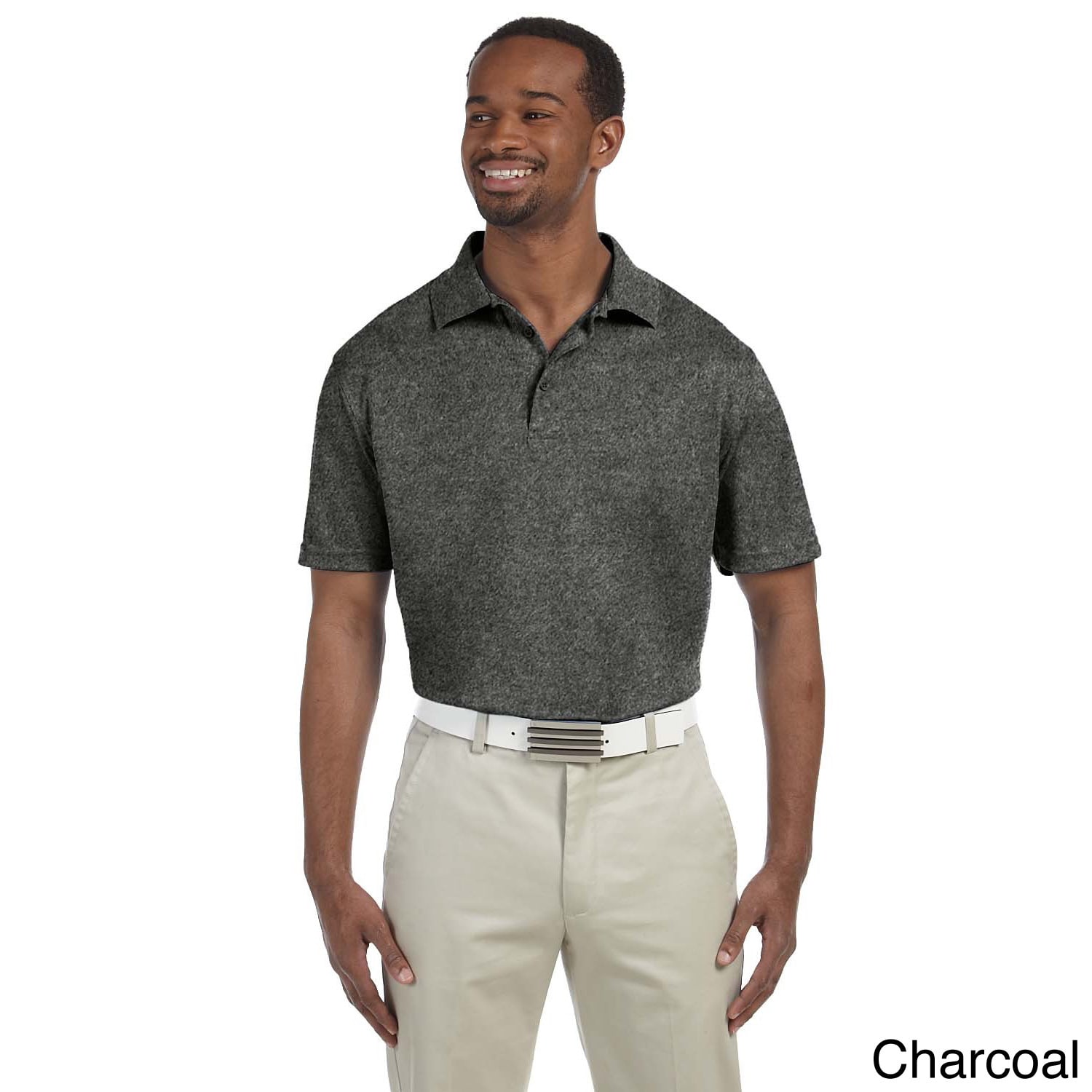 Harriton Mens Polytech Sport Polo Grey Size XXL