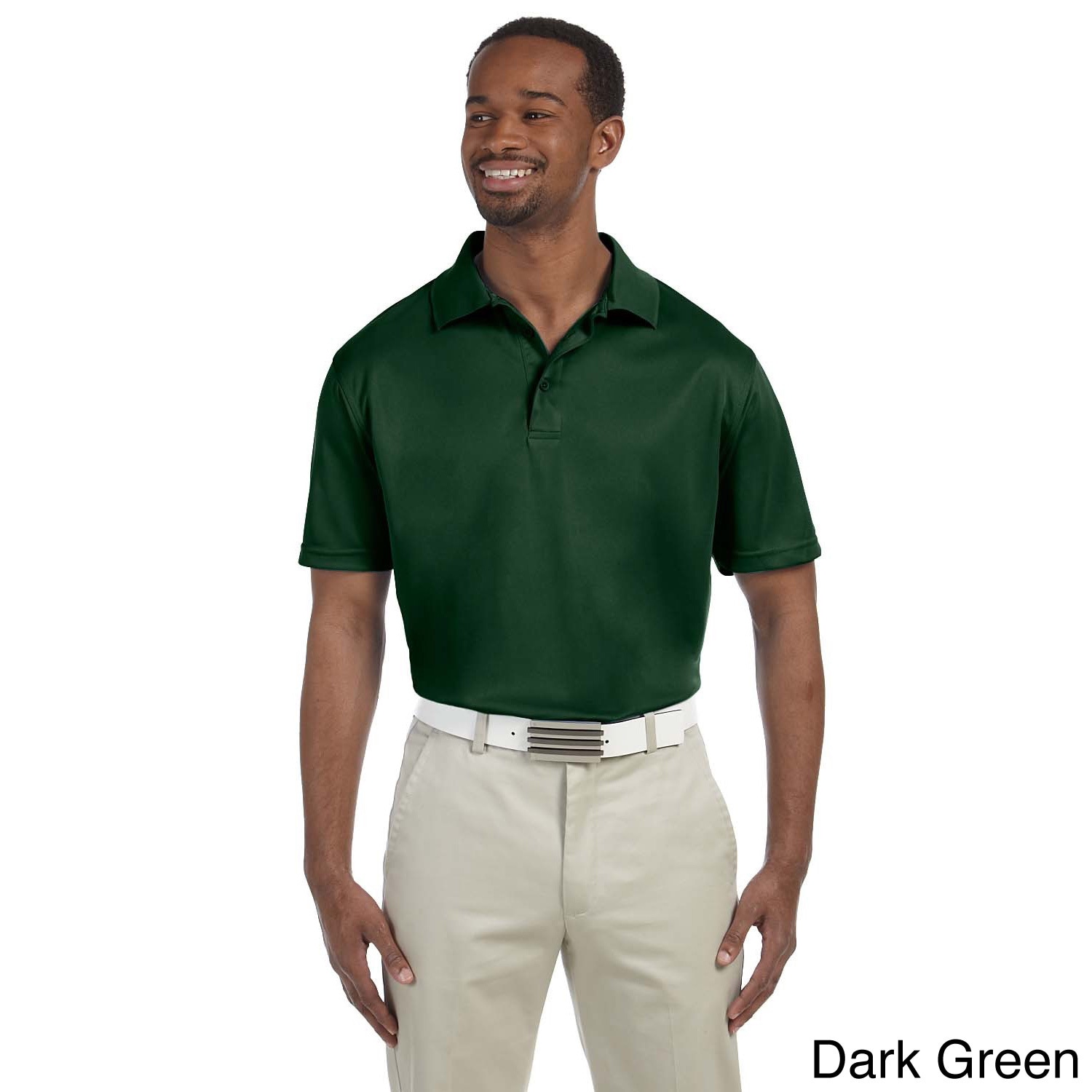 Harriton Mens Polytech Sport Polo Green Size XXL