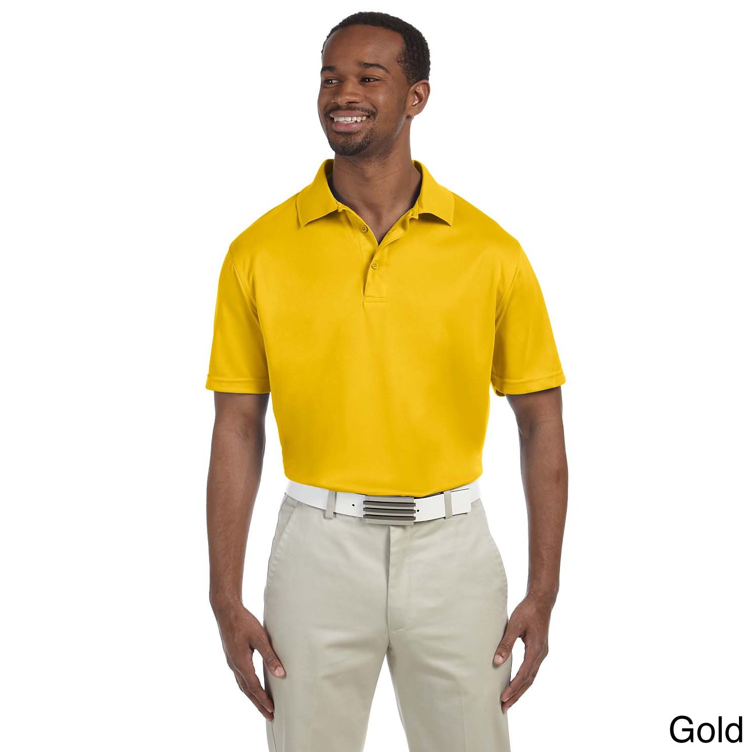 Harriton Mens Polytech Sport Polo Gold Size XXL