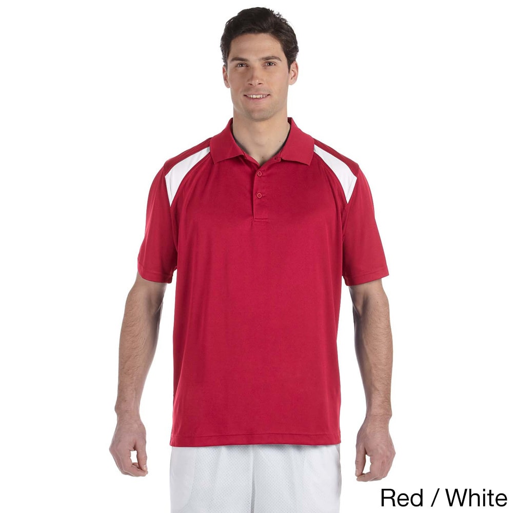 Harriton Mens Colorblocked Polytech Moisture wicking Polo Multi Size XXL