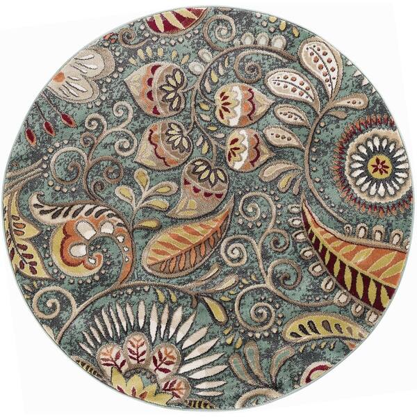 Alise Rugs Caprice Transitional Fl Round Area Rug On Alise Rugs Caprice Transitional