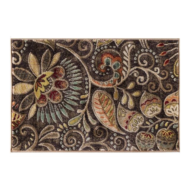 Alise Rugs Caprice Transitional Floral Area Rug - 2' x 3' - Brown
