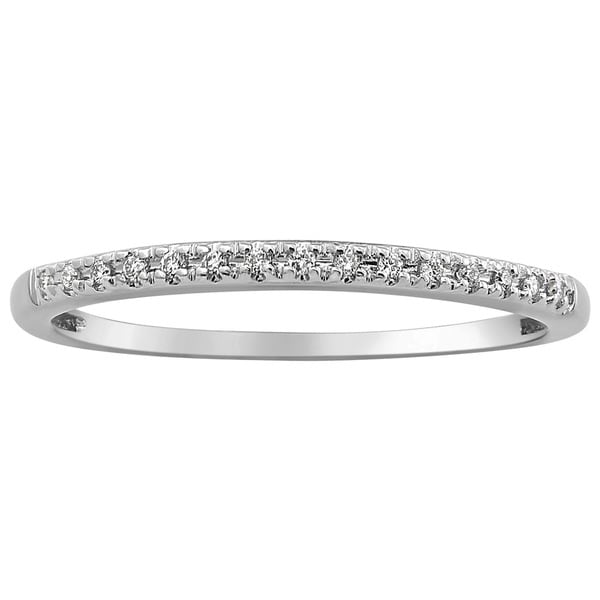 10k White Gold 0.06ct TDW Diamond Stackable Wedding Band