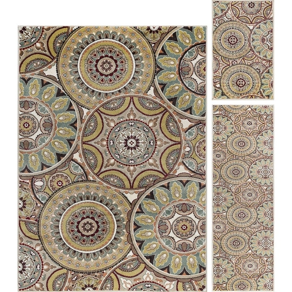 Alise Decora Multi Transitional Area Rug 3 Piece Set - 5' x 7'