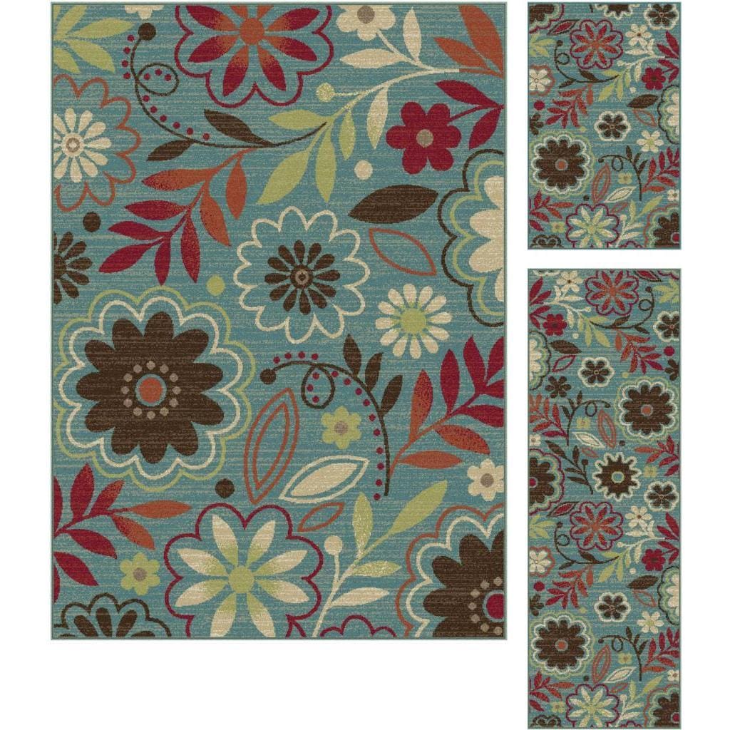 Decora Blue Transitional Area Rug Set