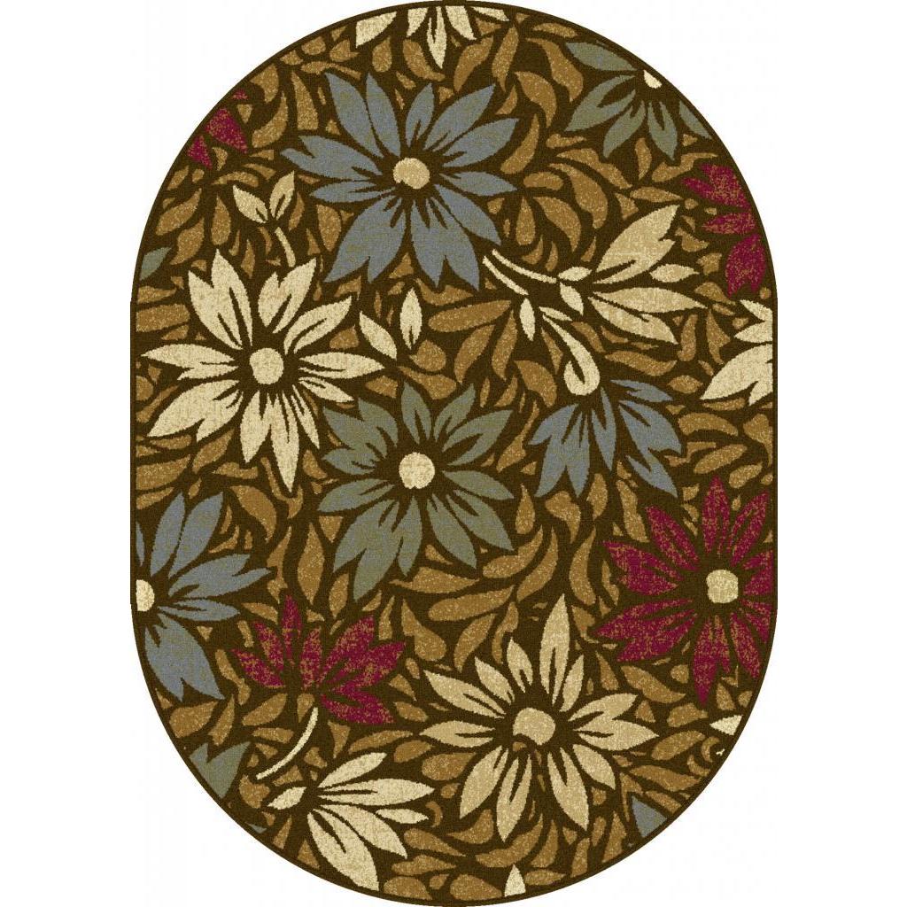 Lagoon Brown Oval Contemporary Area Rug