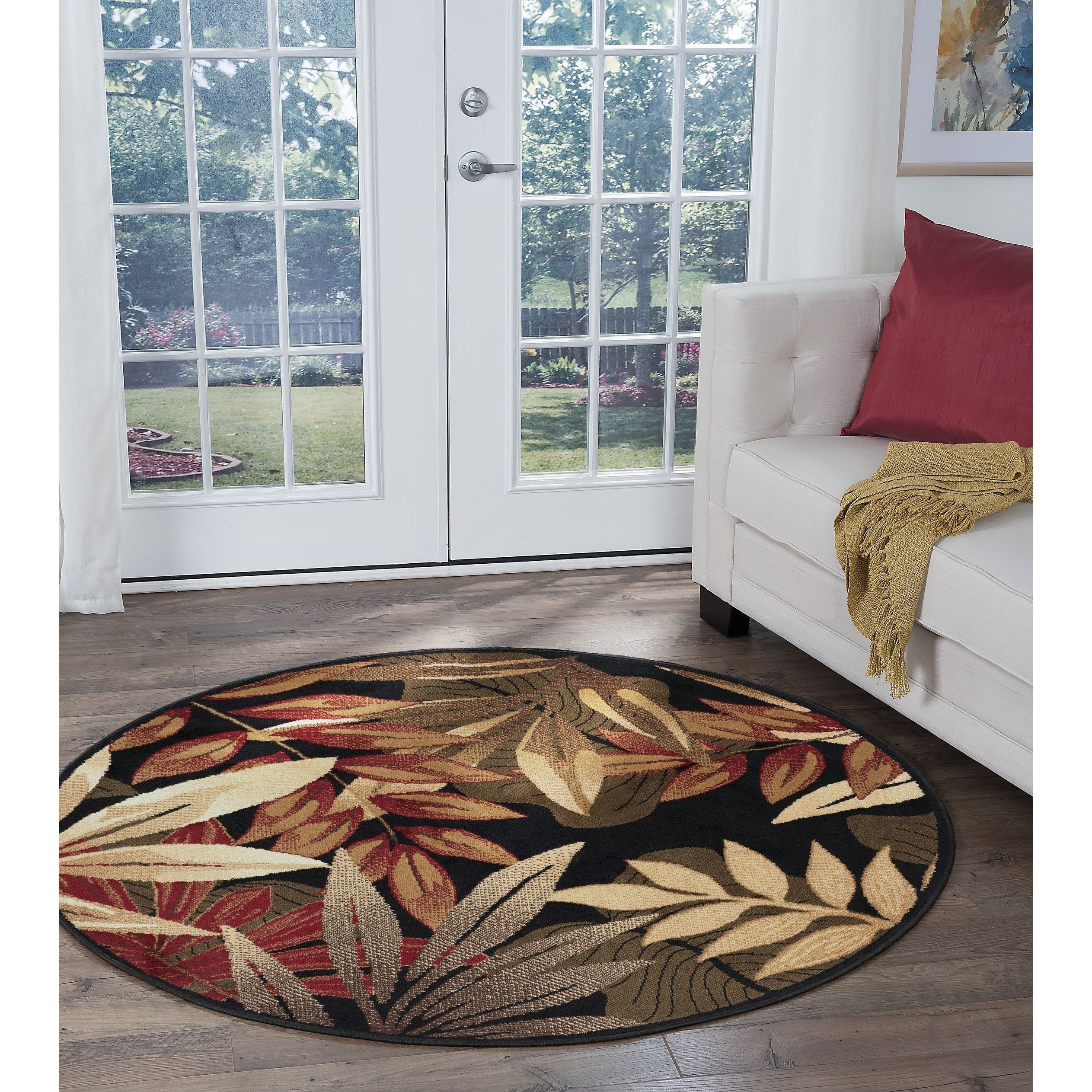 Lagoon Black Transitional Area Rug (710 Round)