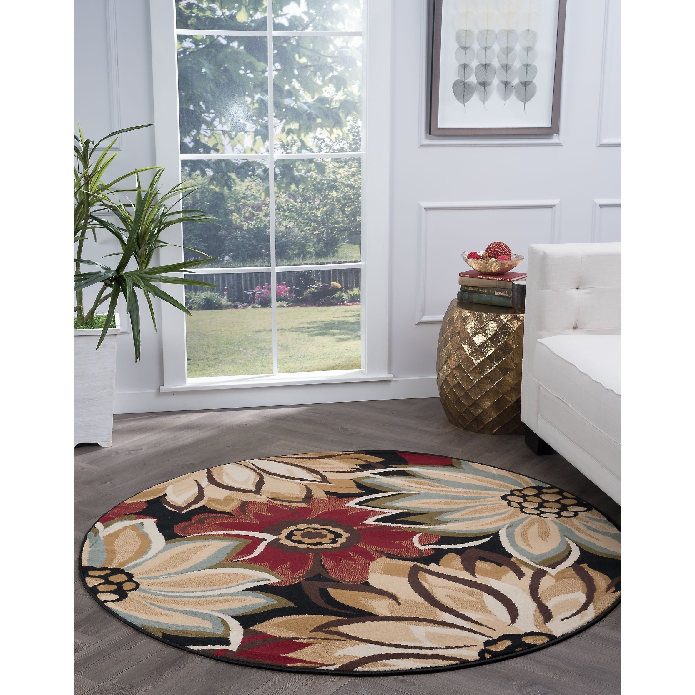 Lagoon Black Transitional Area Rug (710 Round)