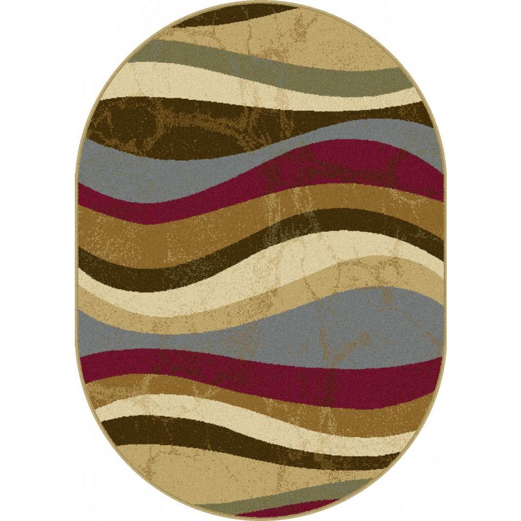 Lagoon Multi Oval Contemporary Area Rug