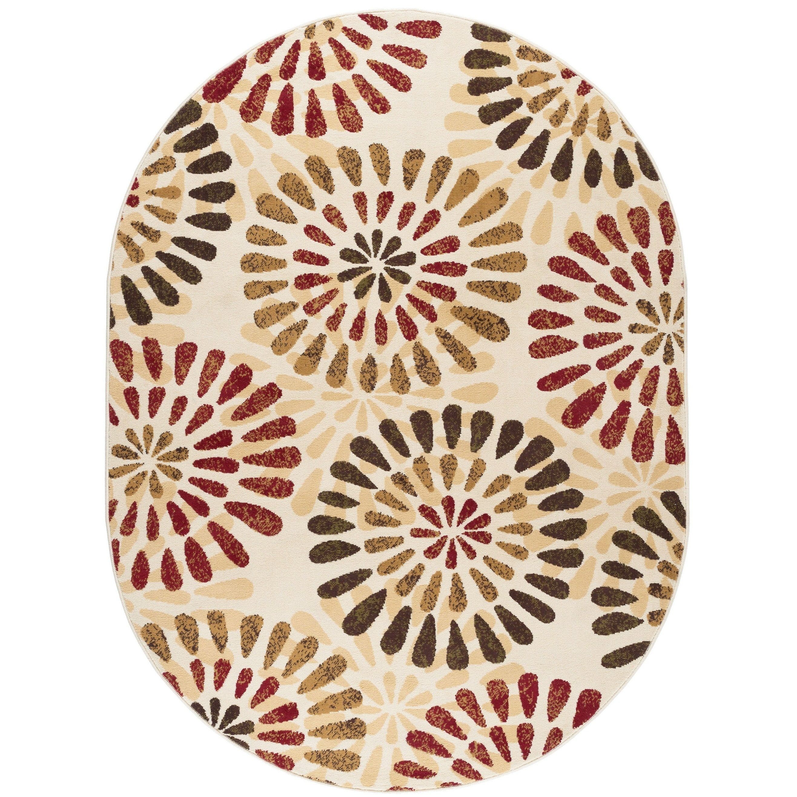 Lagoon Ivory Oval Contemporary Area Rug