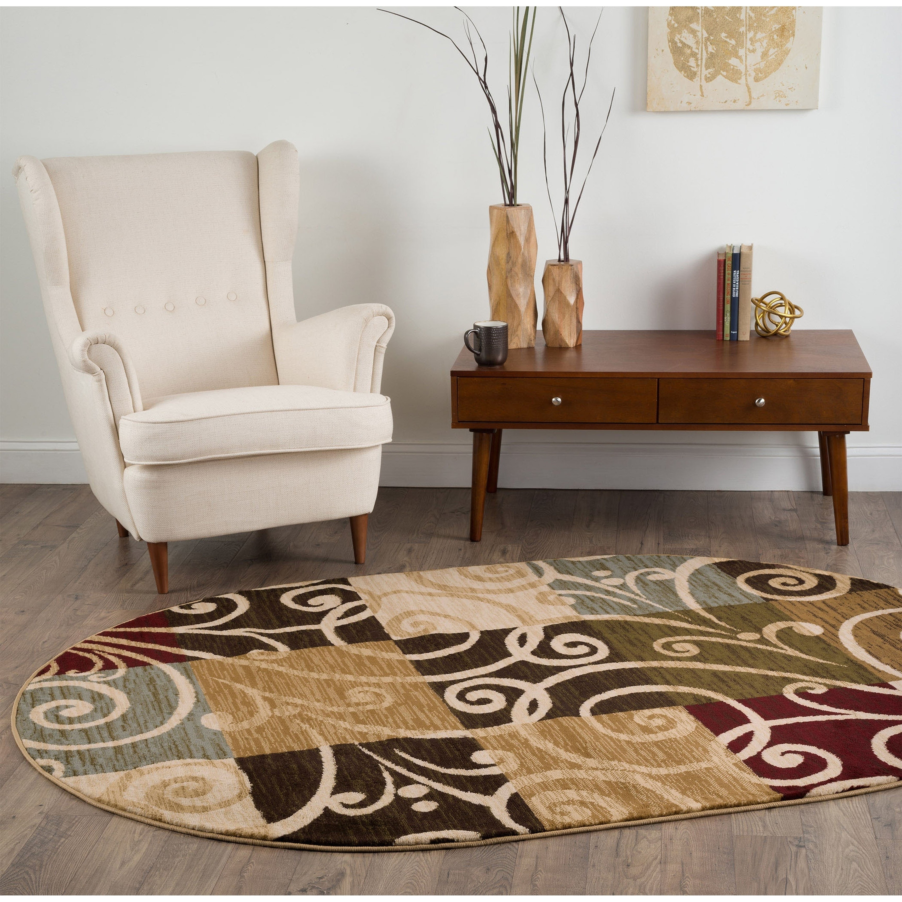 Lagoon Multi Oval Transitional Area Rug