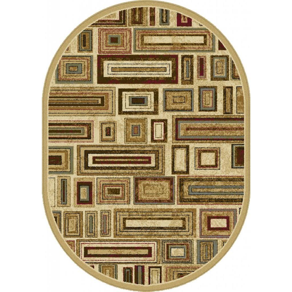 Lagoon Ivory Oval Transitional Area Rug