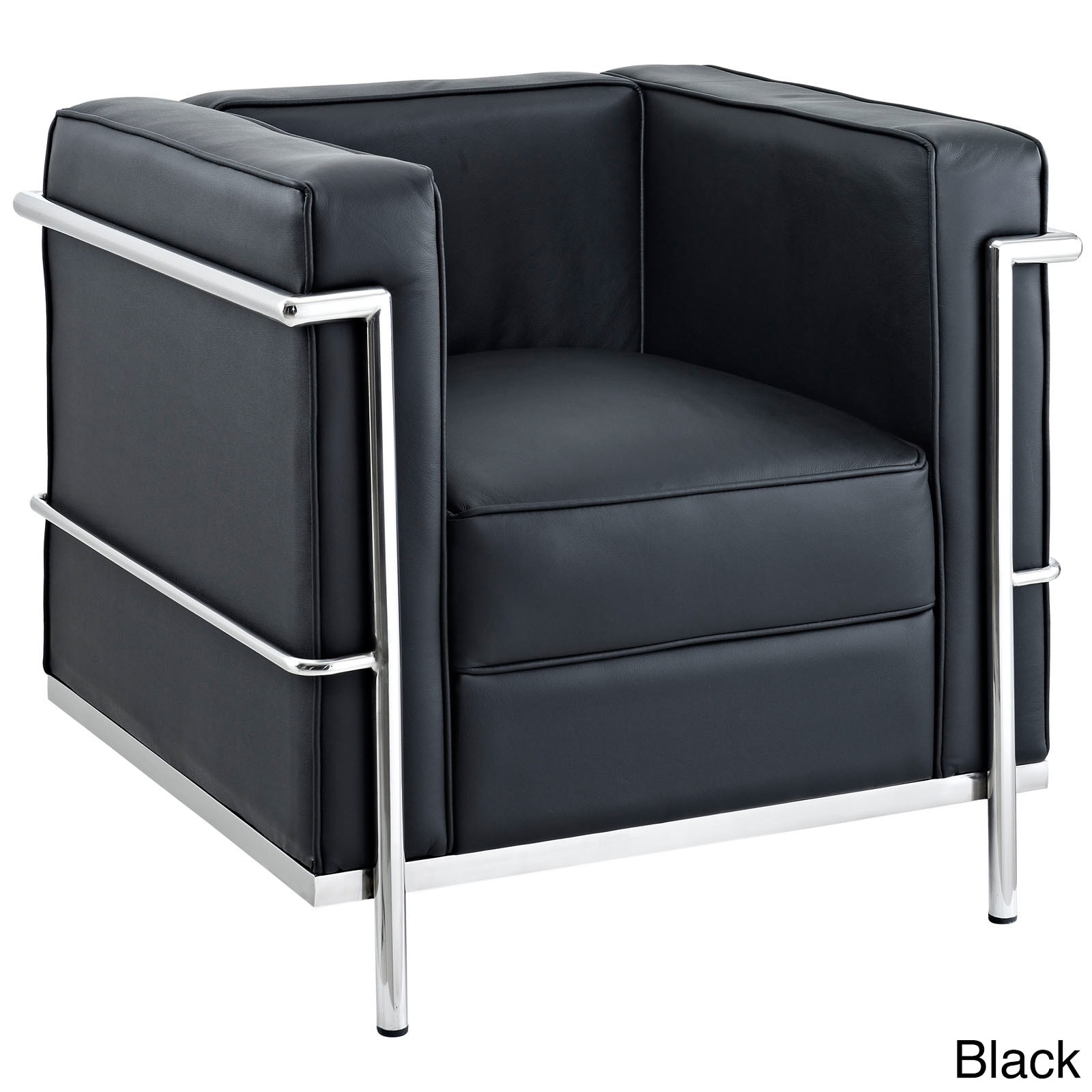 Lc2 Genuine Leather Stainless Steel Frame Armchair