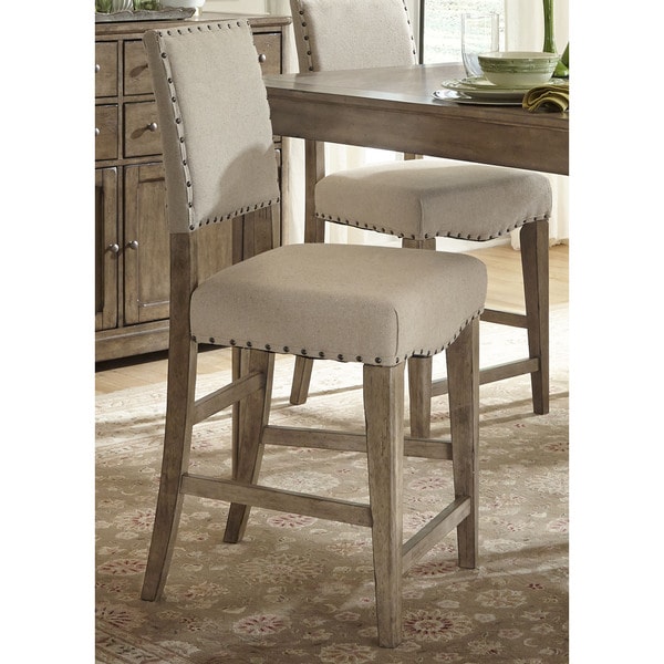 Liberty Weatherford Upholstered Nailhead Bar Stools (Set of 2