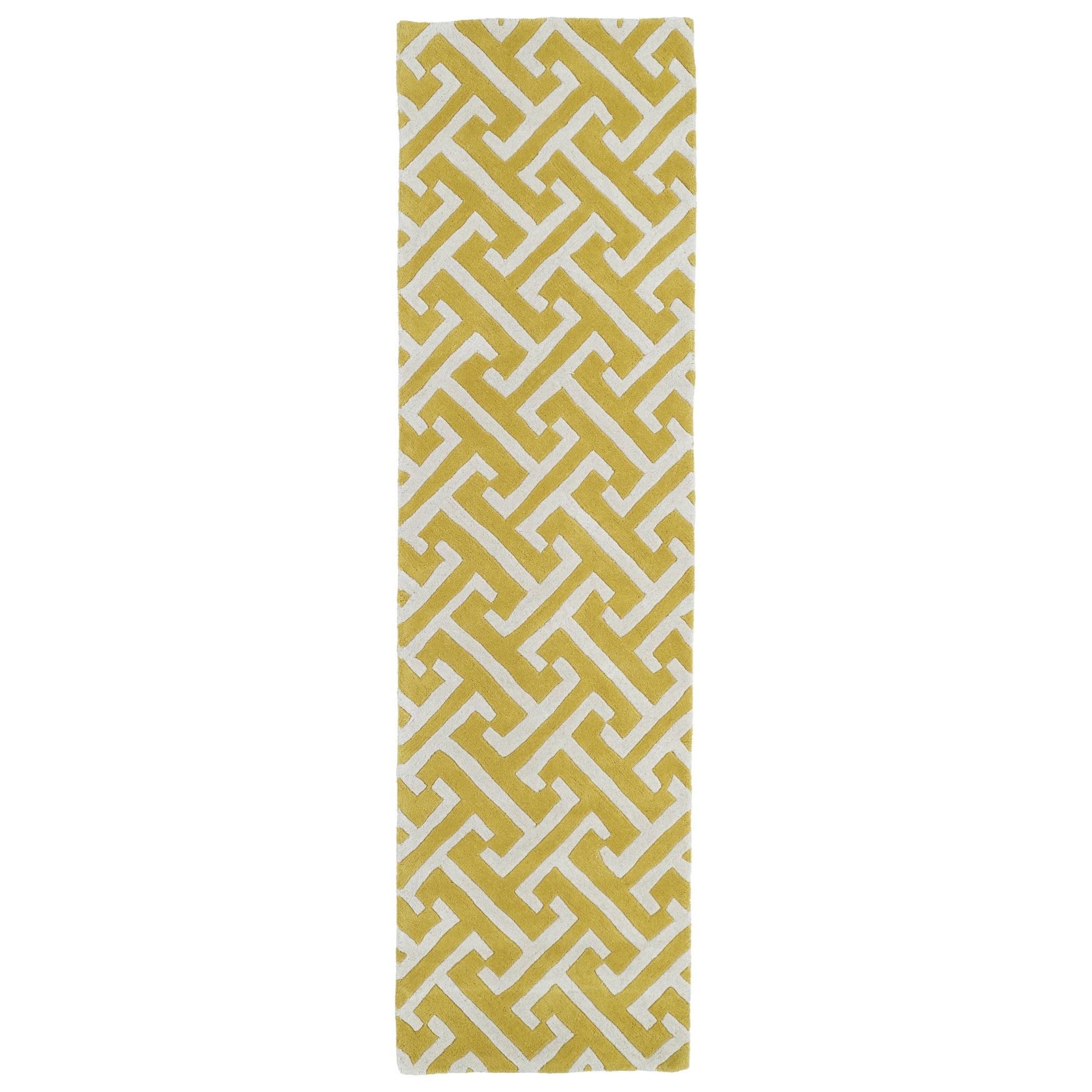 Cosmopolitan Yellow/ivory Hand tufted Wool Rug (23 X 8)