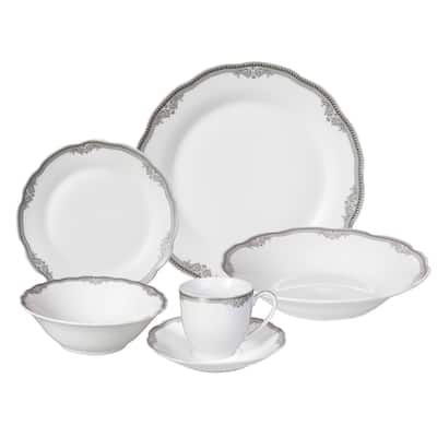 Lorren Home Trends 'Elizabeth' 24-piece Porcelain Dinnerware Set