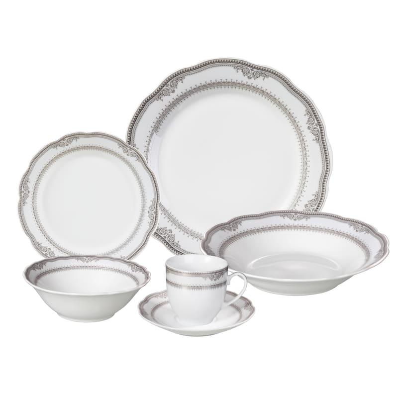 Lorren Home Trends 'Victoria' 24-piece Porcelain Dinnerware Set
