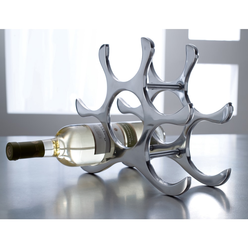 PAG 10 Bottles Tabletop Wine Rack Countertop Metal Wine Storage Holders Stands, 