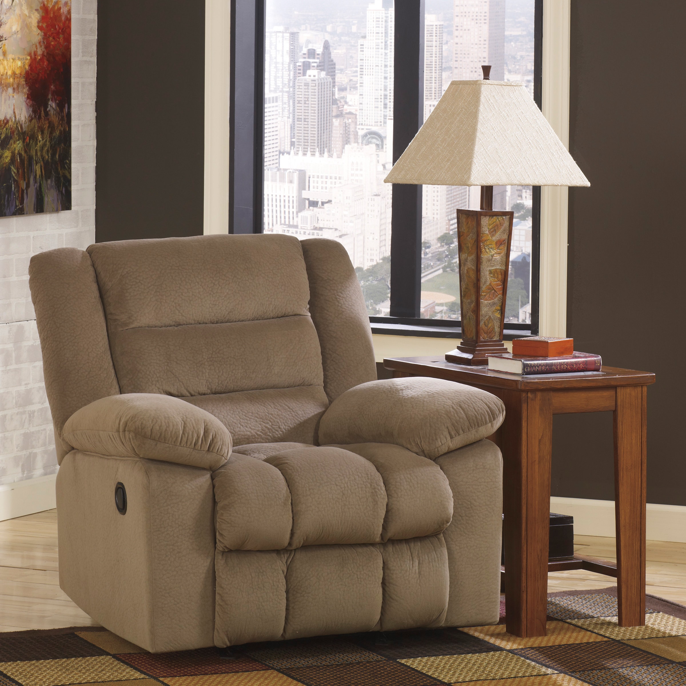 Signature Designs By Ashley Ekron Cocoa Rocker Recliner