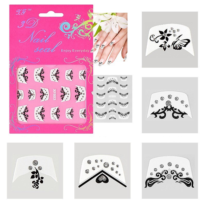 INSTEN 3D French Nail Art DIY Tattoo Stickers