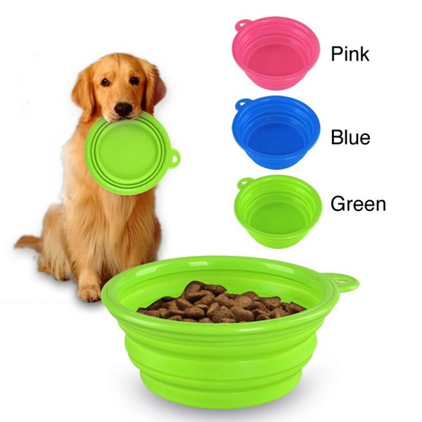 Shop Insten Collapsible Soft Silicone Pet Dog Water/ Food Bowl - On ...