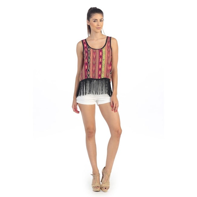 Womens Tribal Fringe Tank