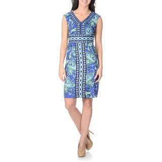 Shop London Times Women's Abstract Floral Sheath Dress - Overstock ...