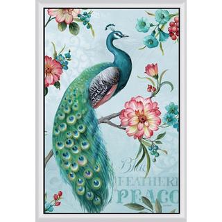 Lisa Audit 'blue Feathered Peacock I' Framed Canvas Art - Bed Bath 