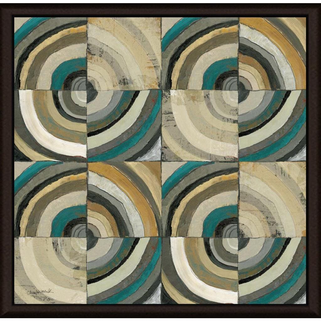 Cheryl Warrick The Center Ii Abstract Turquoise Framed Canvas Art