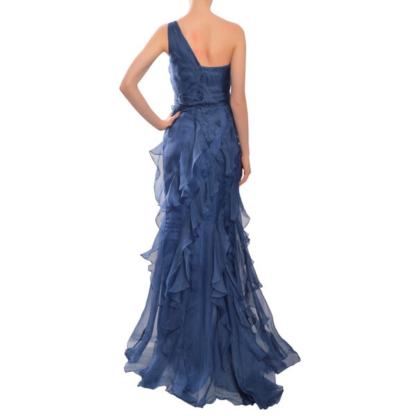 badgley mischka navy gown