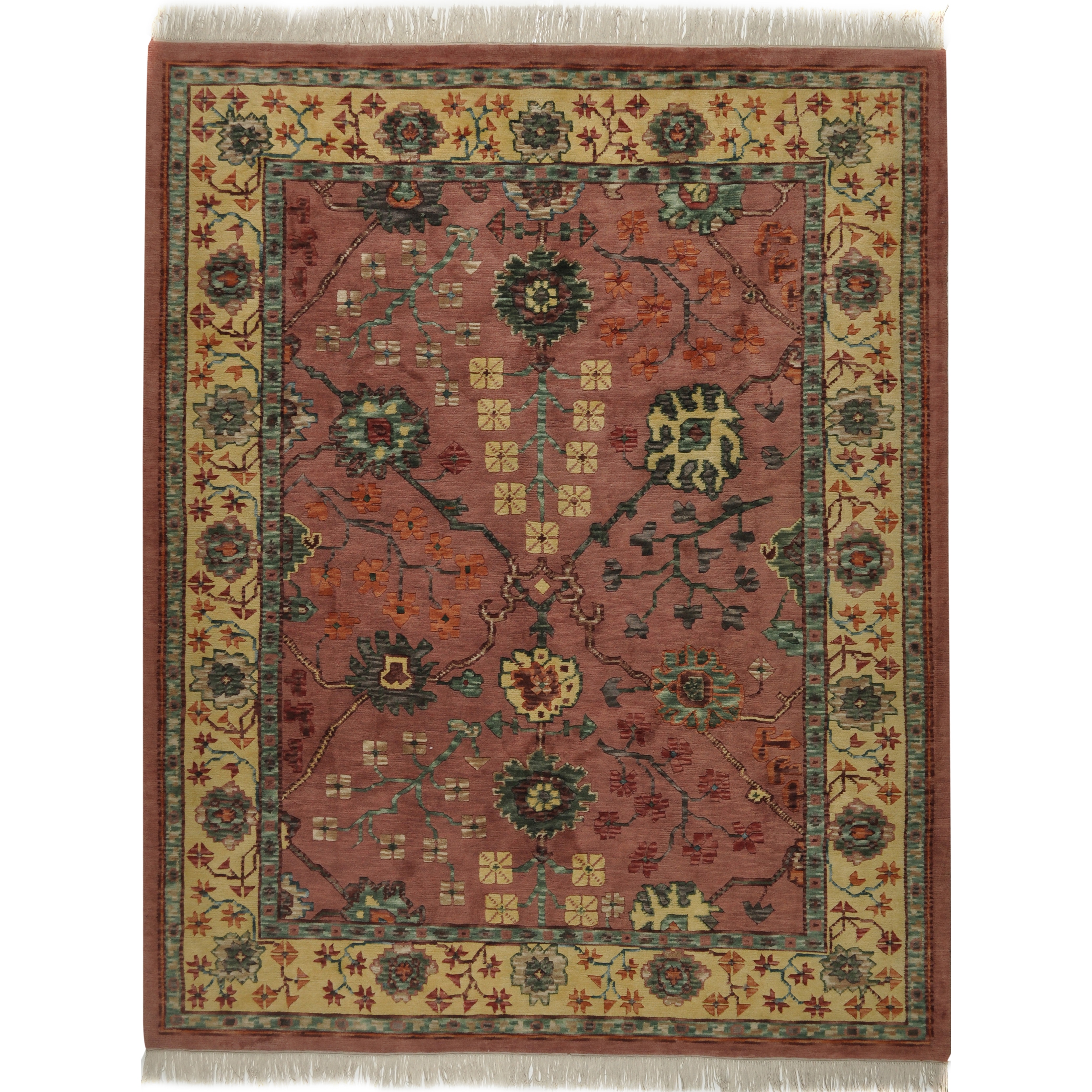 Hand woven Nepal Tibet Wool Area Rug (79 X 99)