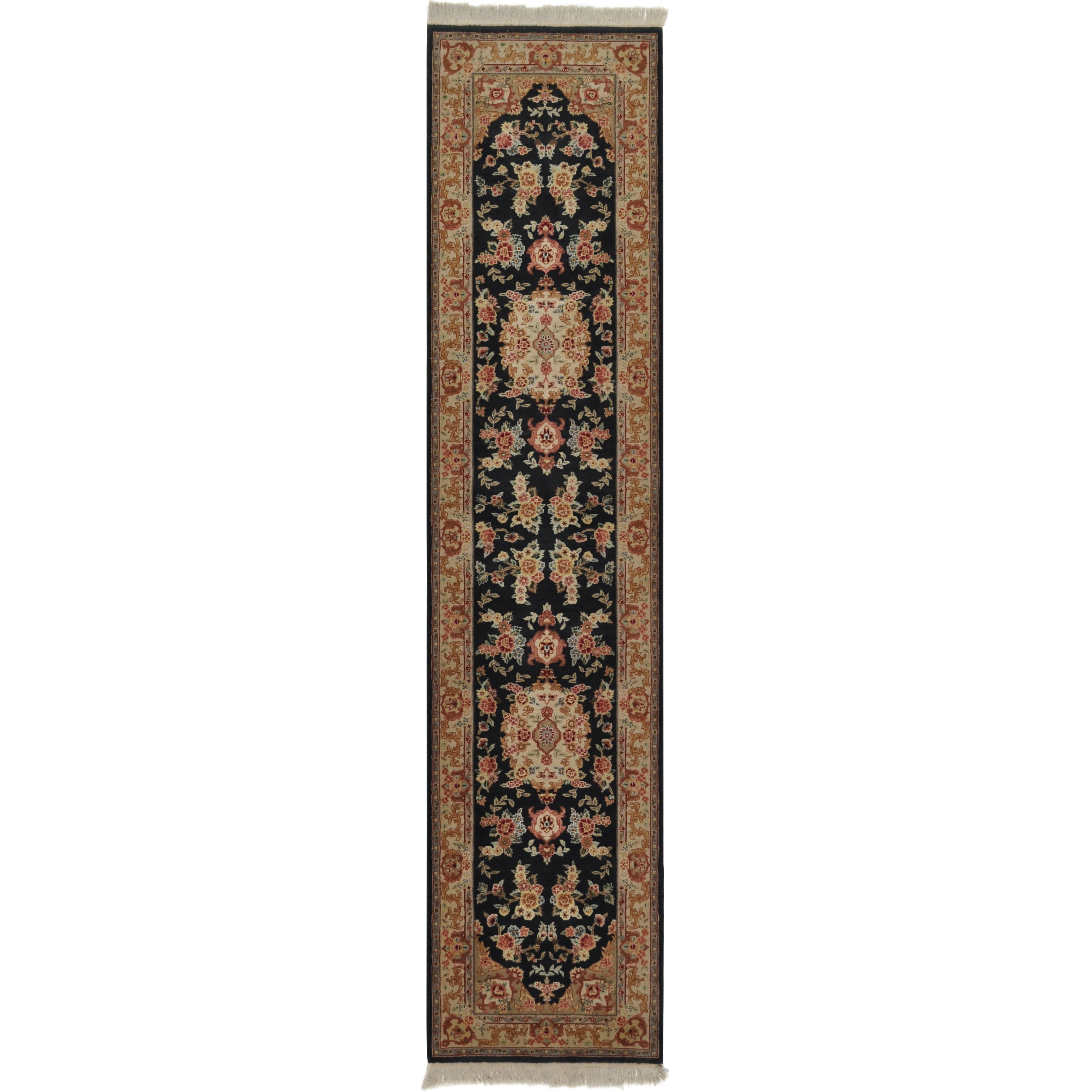 Hand knotted Persian Wool/ Silk Runner Rug (23 X 10)