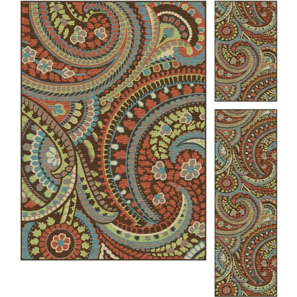 Decora Brown Set Transitional Area Rug Set