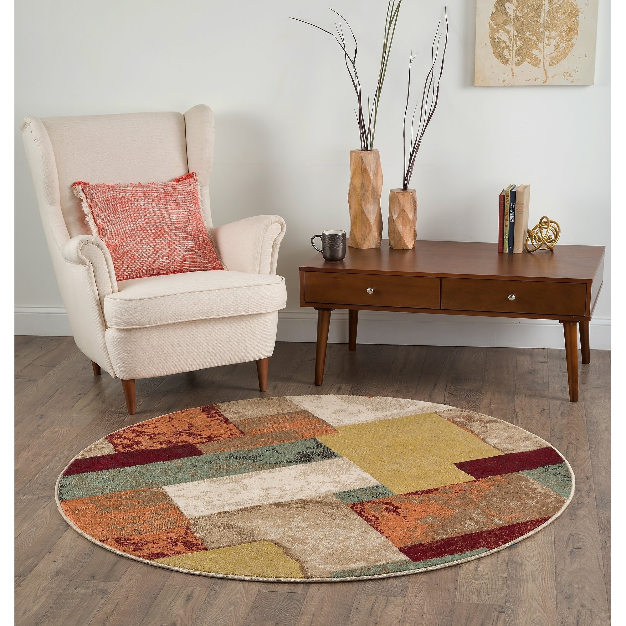 Decora Multi Contemporary Area Rug (53 Round)