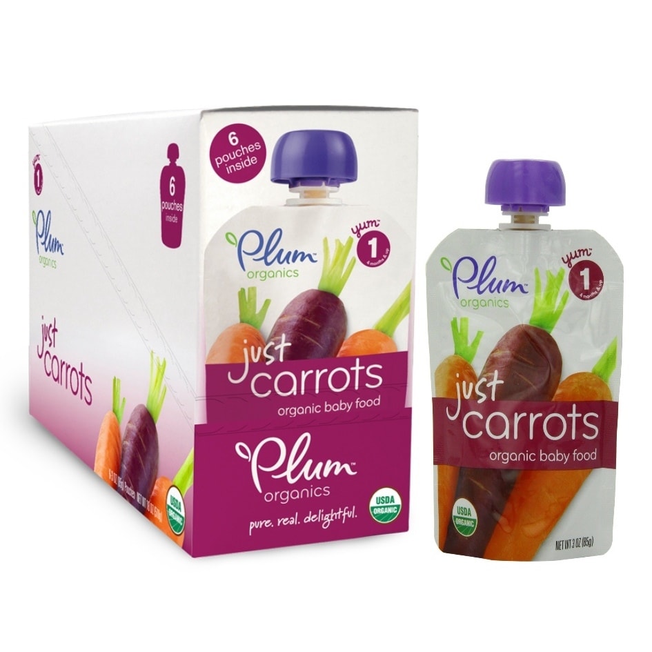 Plum Organics Just Veggies 3 ounce Carrot Pouch (6 Pack)