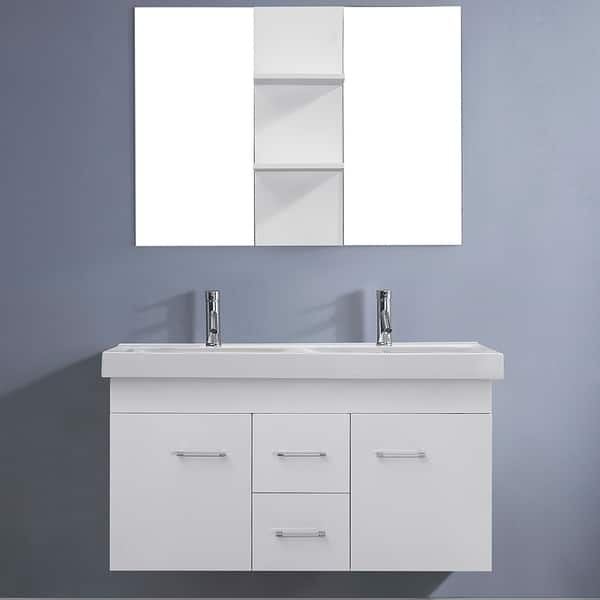 48 White Double Sink Vanity Cabinet 