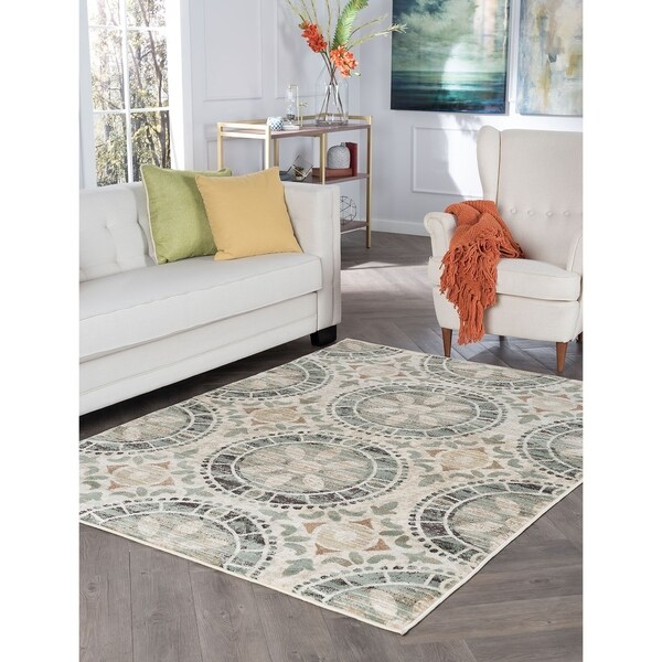 Alise Decora Ivory Transitional Area Rug - 7'10 x 10'3