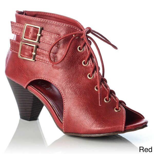 black booties red laces