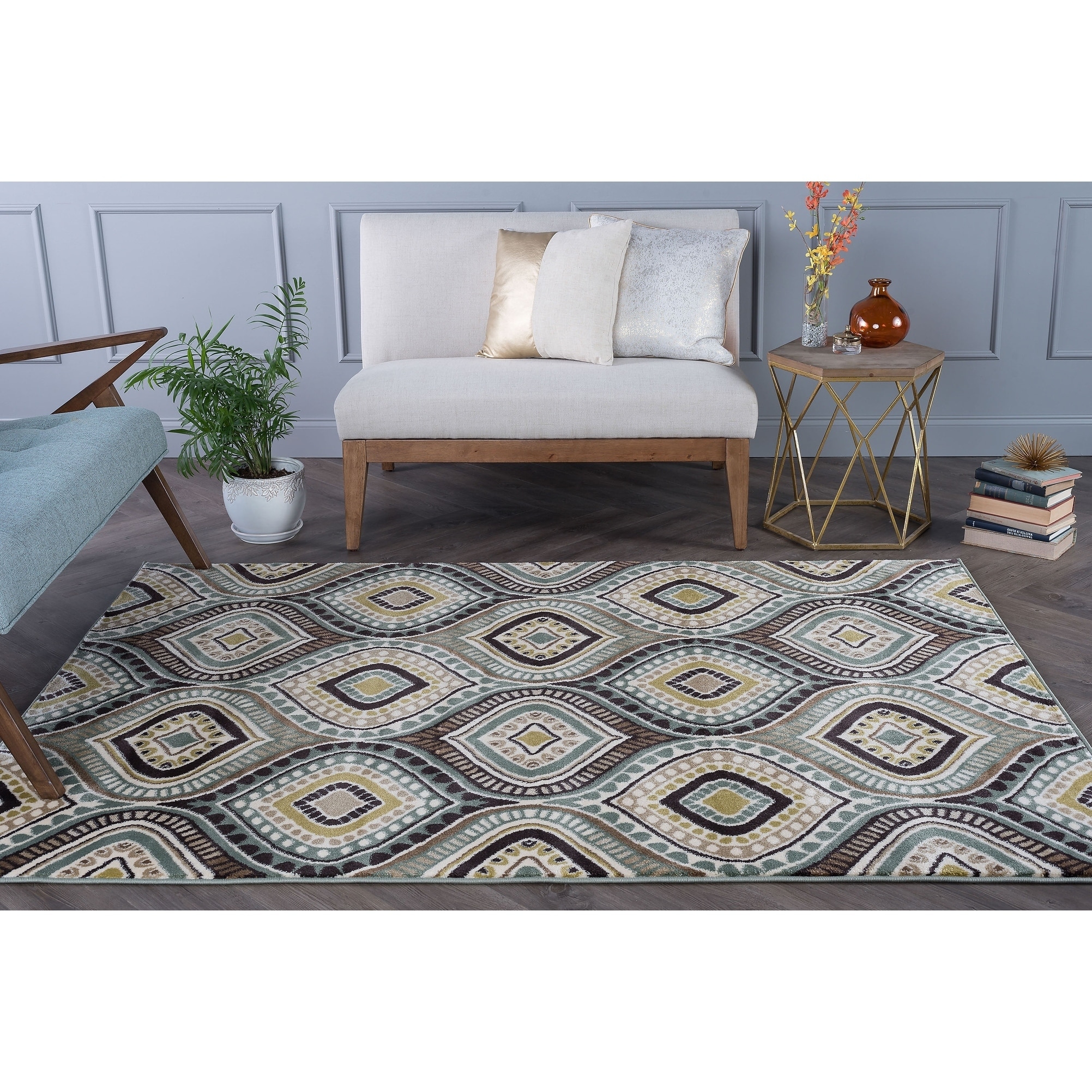 Caprice Blue Contemporary Area Rug (8 X 10)