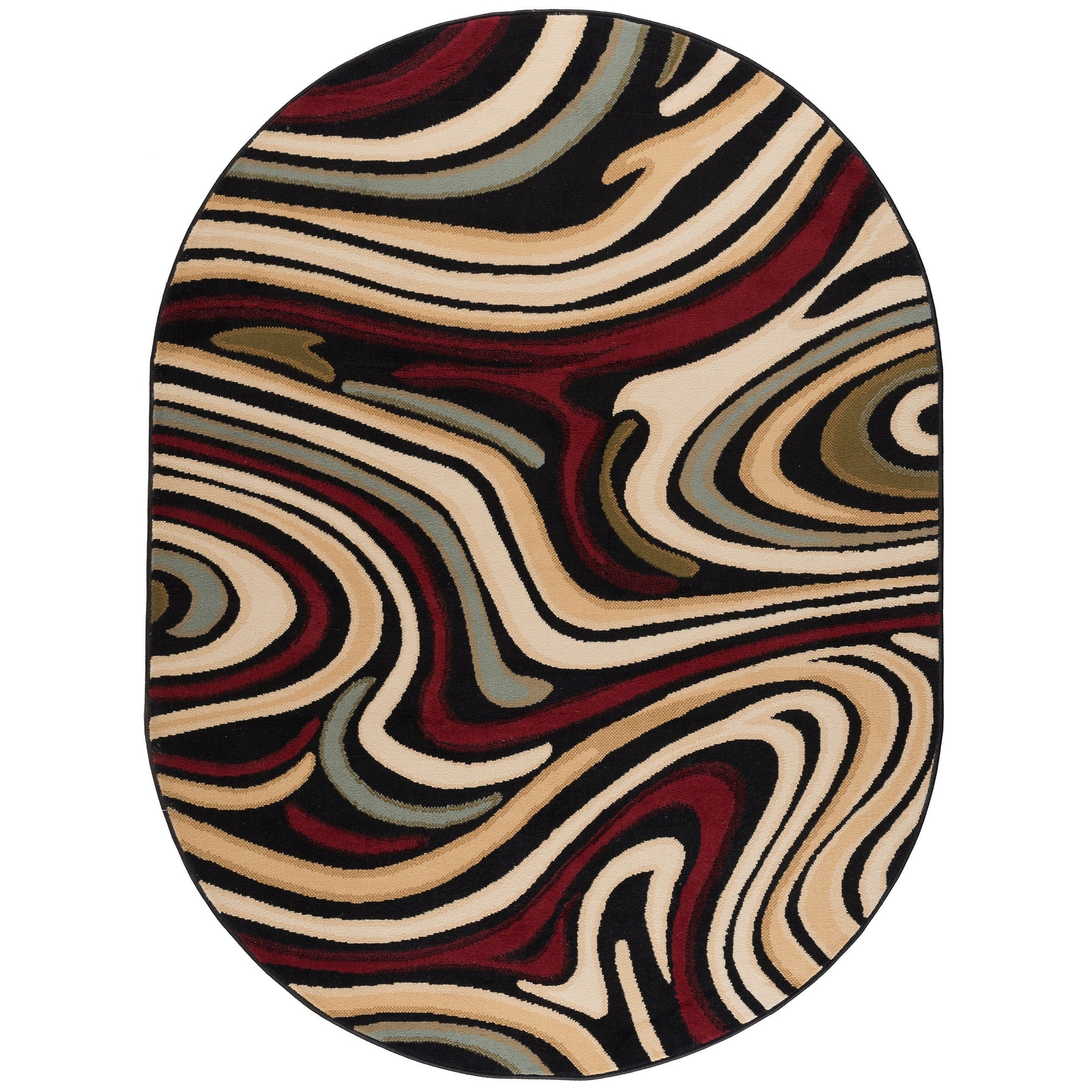 Lagoon Charcoal Oval Contemporary Area Rug