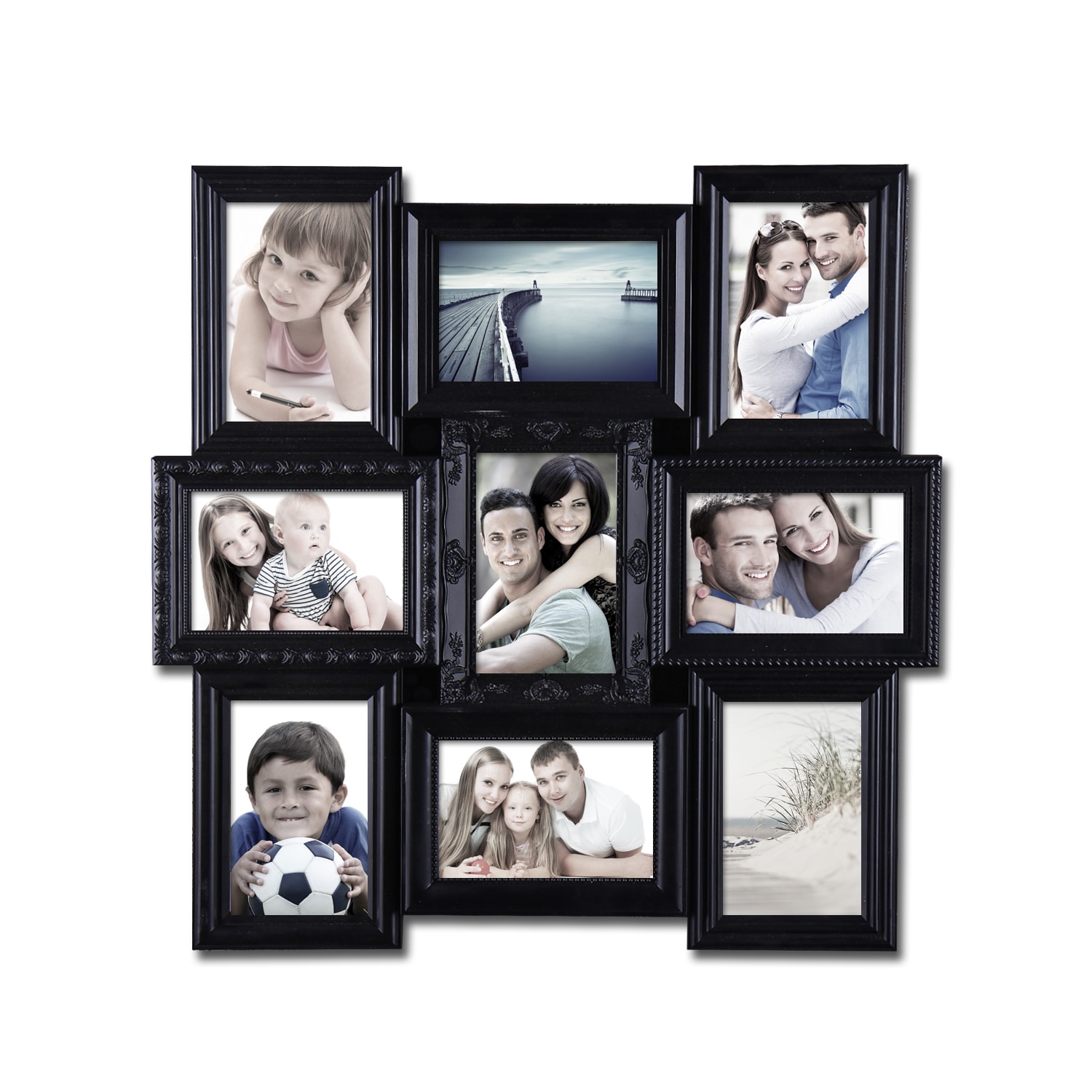 Black Plastic Wall Hanging 9-photo Collage Picture Frame Black 4x6 | eBay