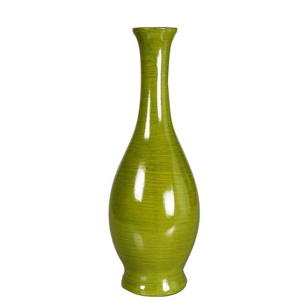 Decorative14.5 inch Green Wood Vase   16258135   Shopping