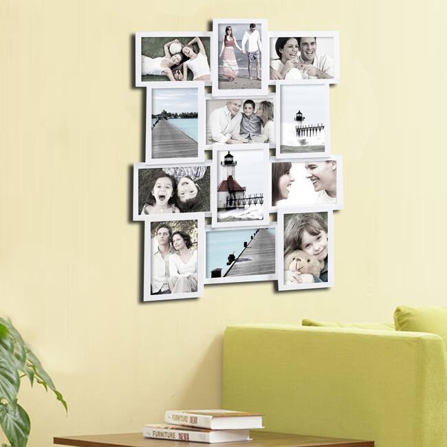 Adeco 12-photo Collage White Wood Picture Frame