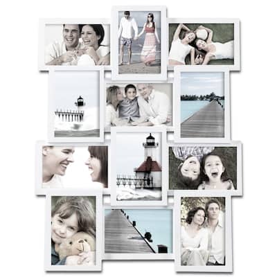 Adeco 12-photo Collage White Wood Picture Frame