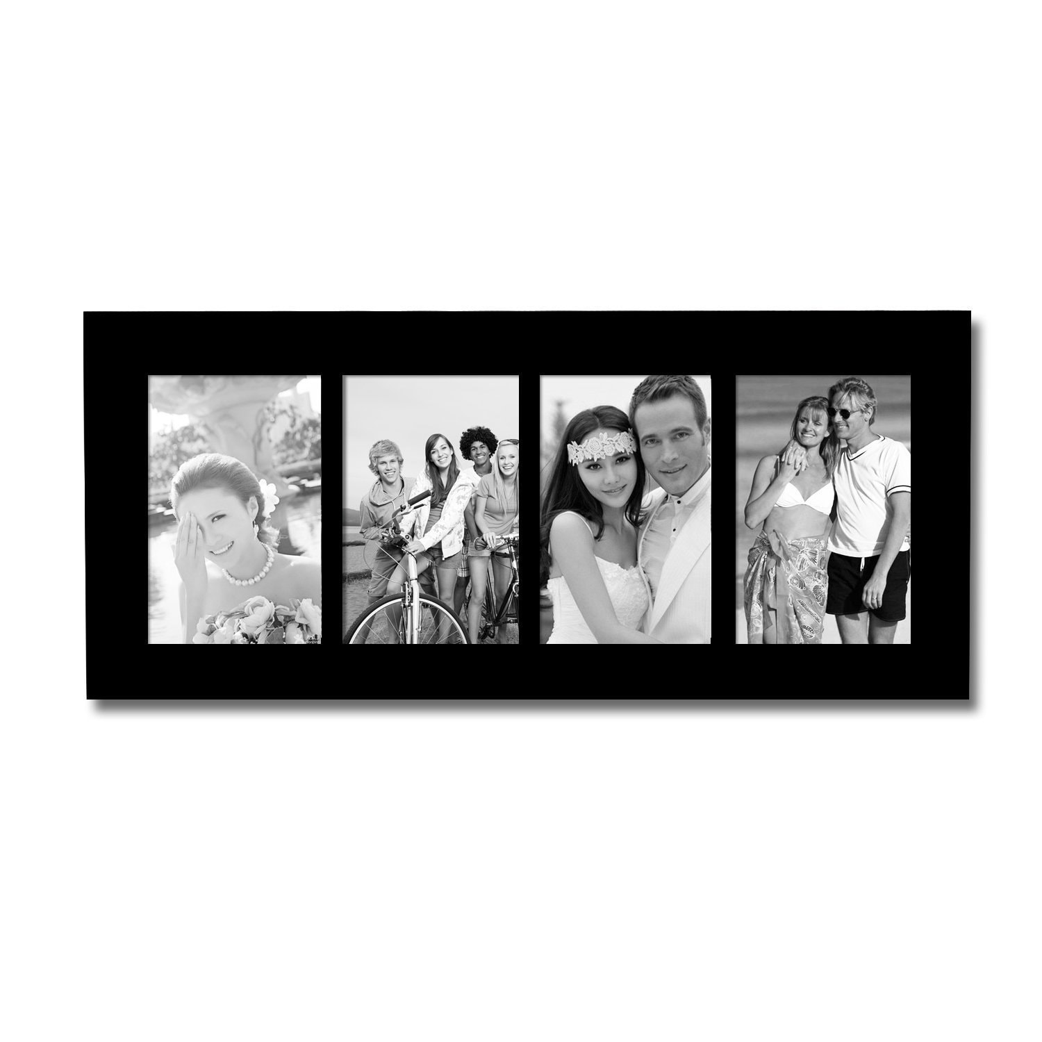 Adeco Adeco 4 photo Black Wood 4x6 Picture Frame Black Size 4x6