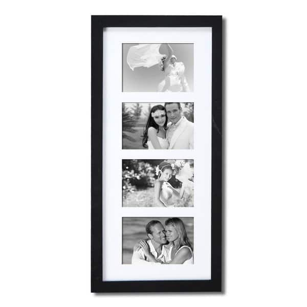 4 Opening Picture Frame 5x7 - Collage Black & White Frame