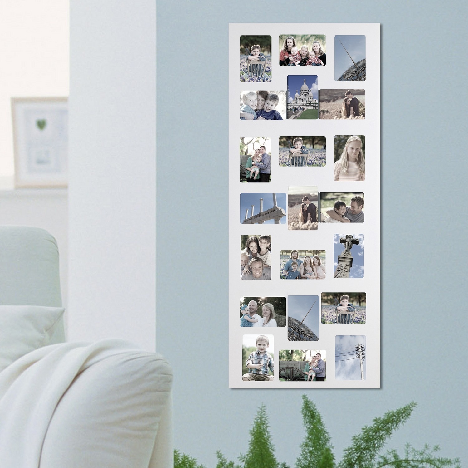 Adeco Adeco 21 opening White Wooden Wall Hanging Collage Photo Frame White Size 4x6